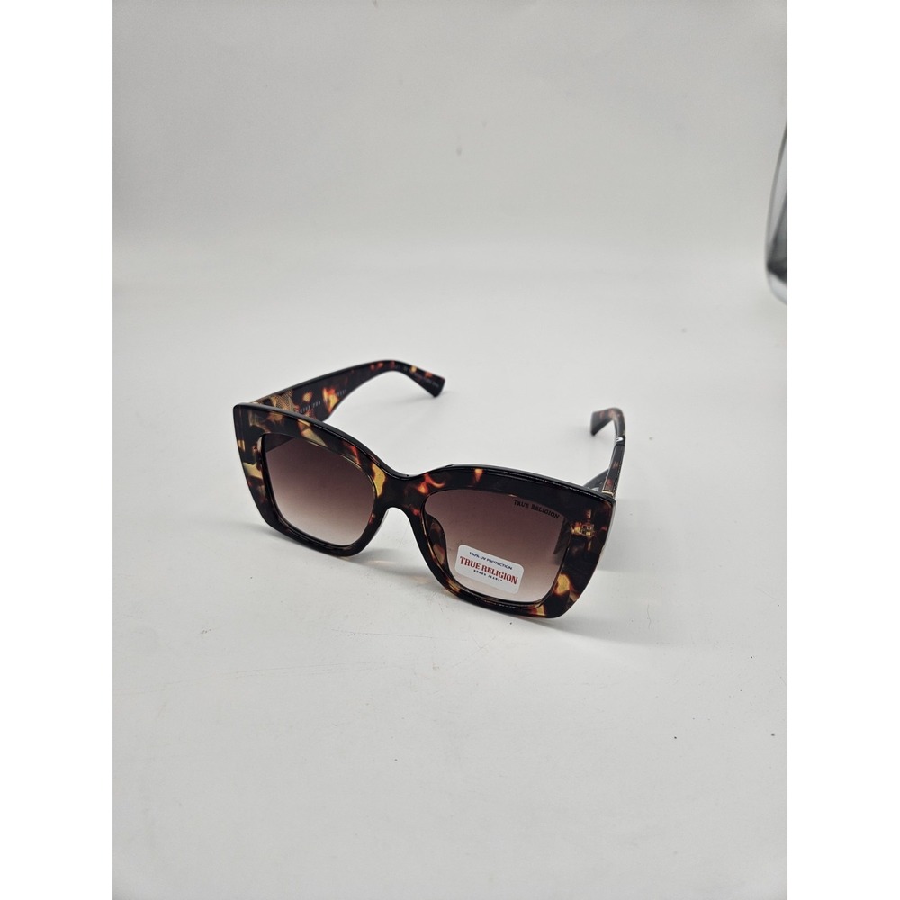 New Original TRUE RELIGION Square Oversized Tortoise Shell Sunglasses